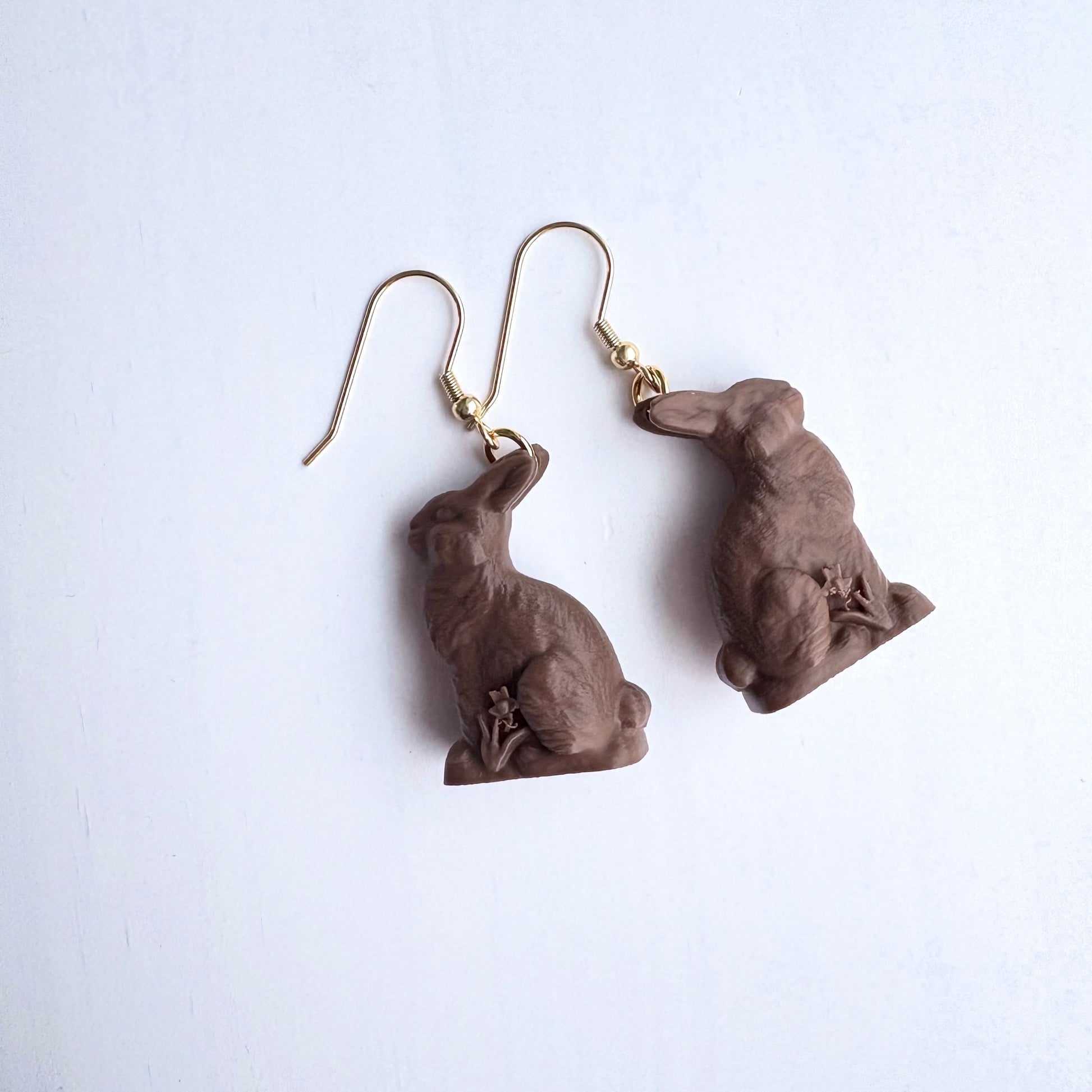 Chocolate Easter Bunny Drop Earrings