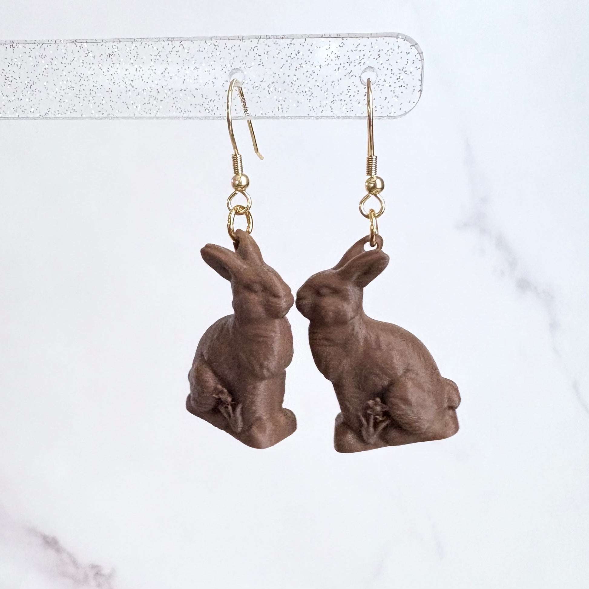 Chocolate Easter Bunny Drop Earrings