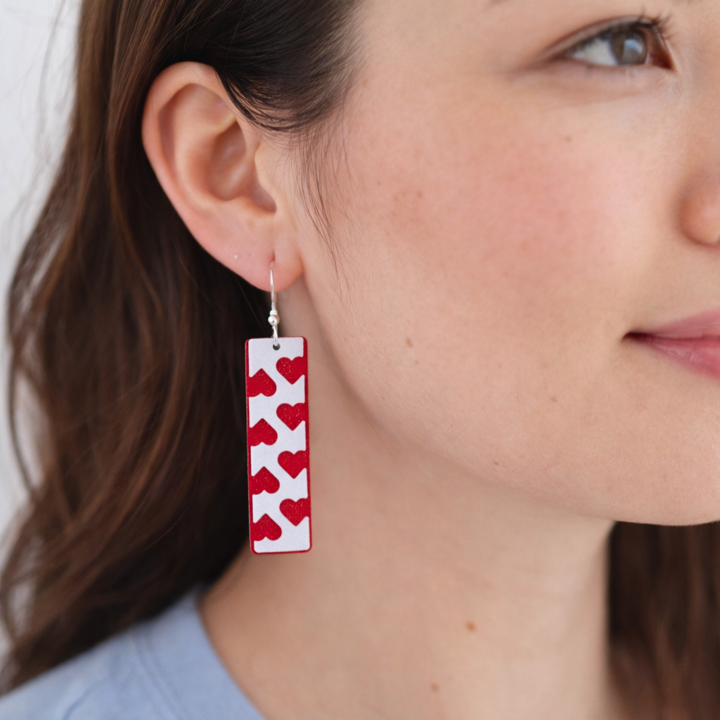 Cutout Heart Silhouette Drop Earrings