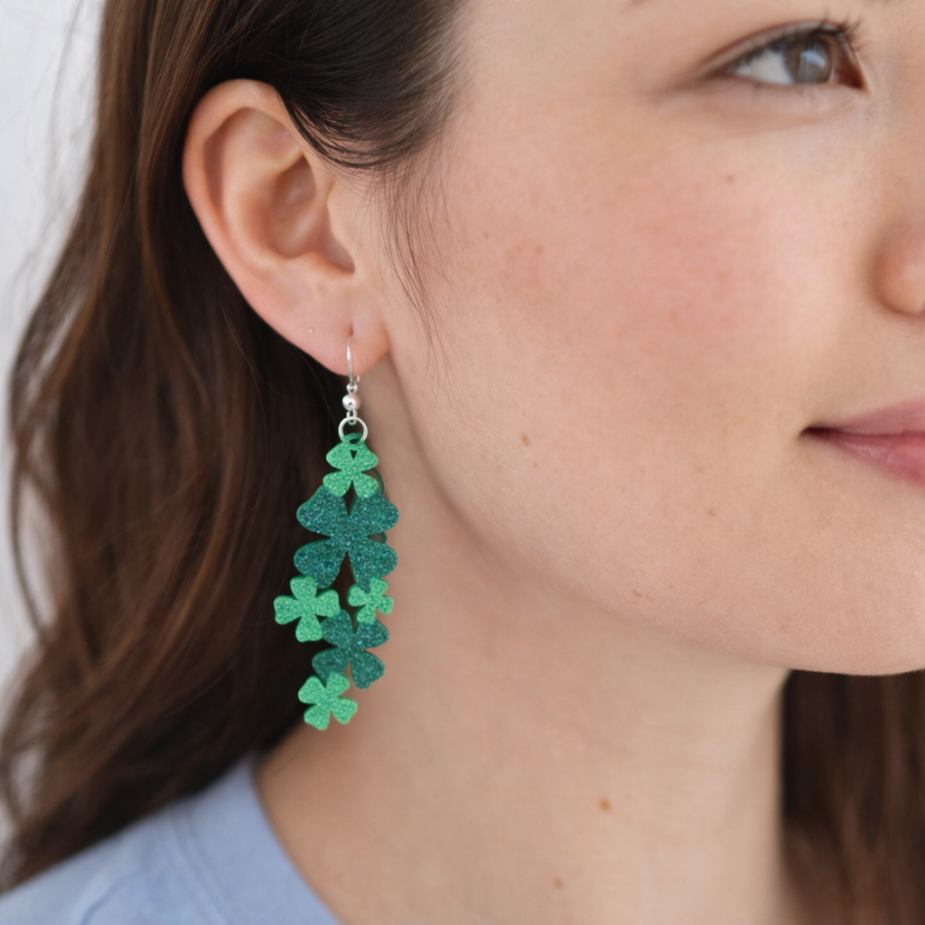 St. Patrick's Day Clover Drop Earrings