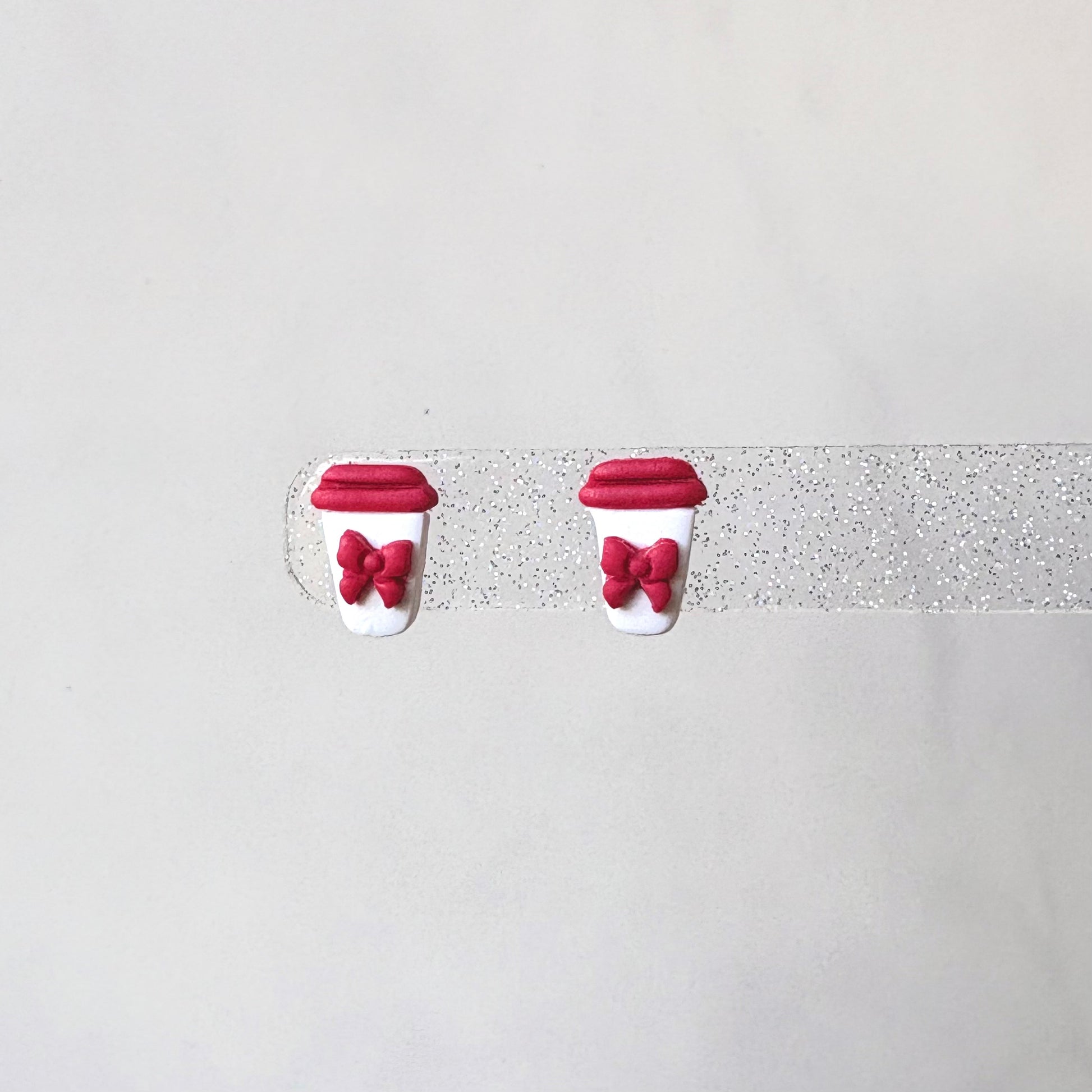 Winter Coffee Cup Stud Earrings