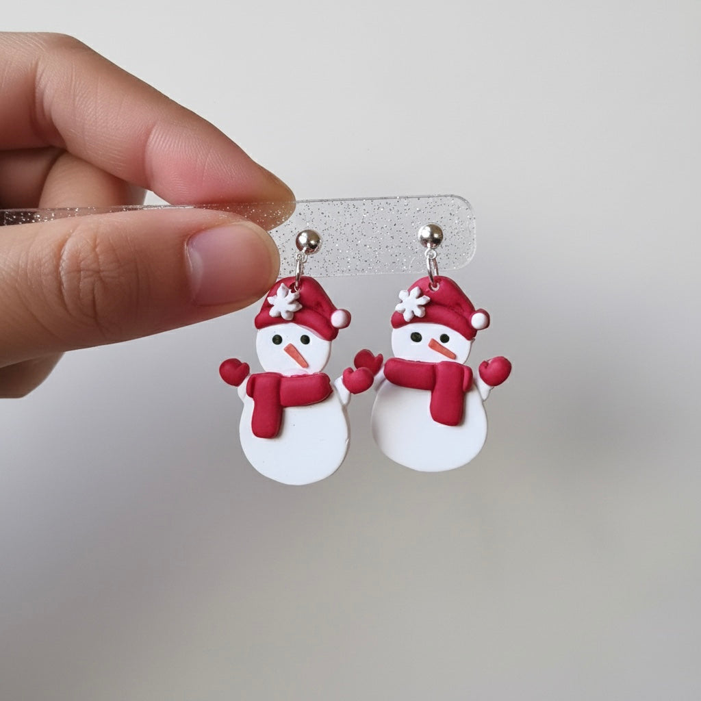 Snowman Drop Earrings