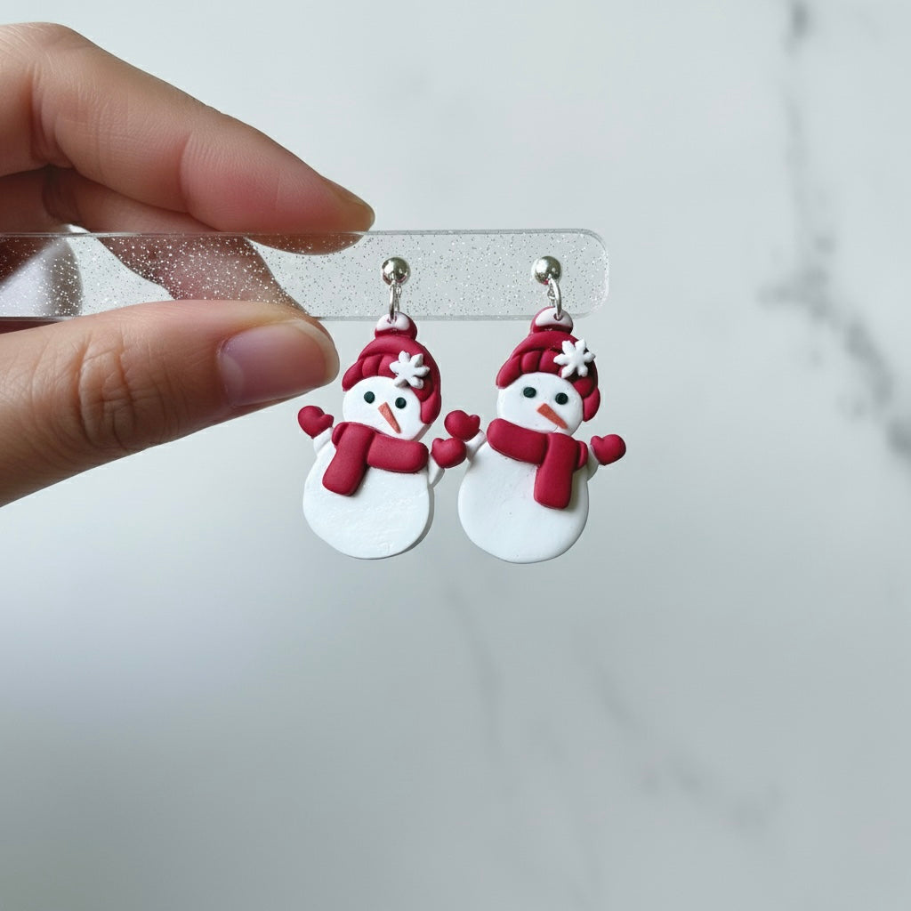 Snowman Drop Earrings