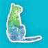 Colorful sitting cat silhouette sticker