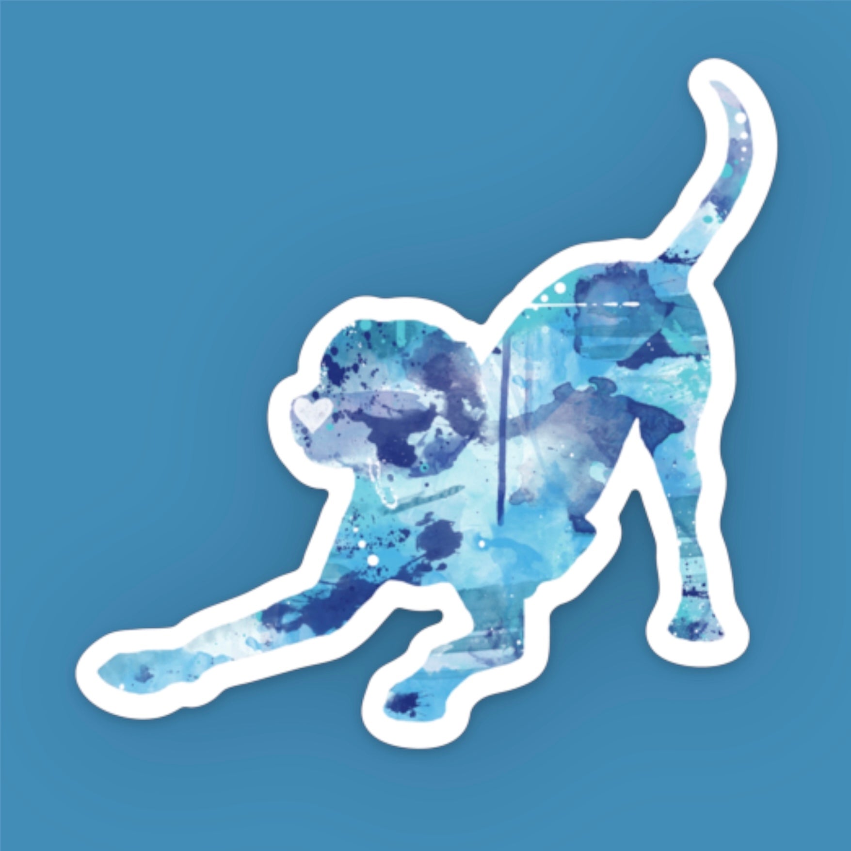 Labrador retriever play bow sticker