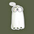 Cartoon ghost sticker with glasses and 'boo' text