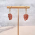 Shimmery brown leaf drop earrings with gold findings