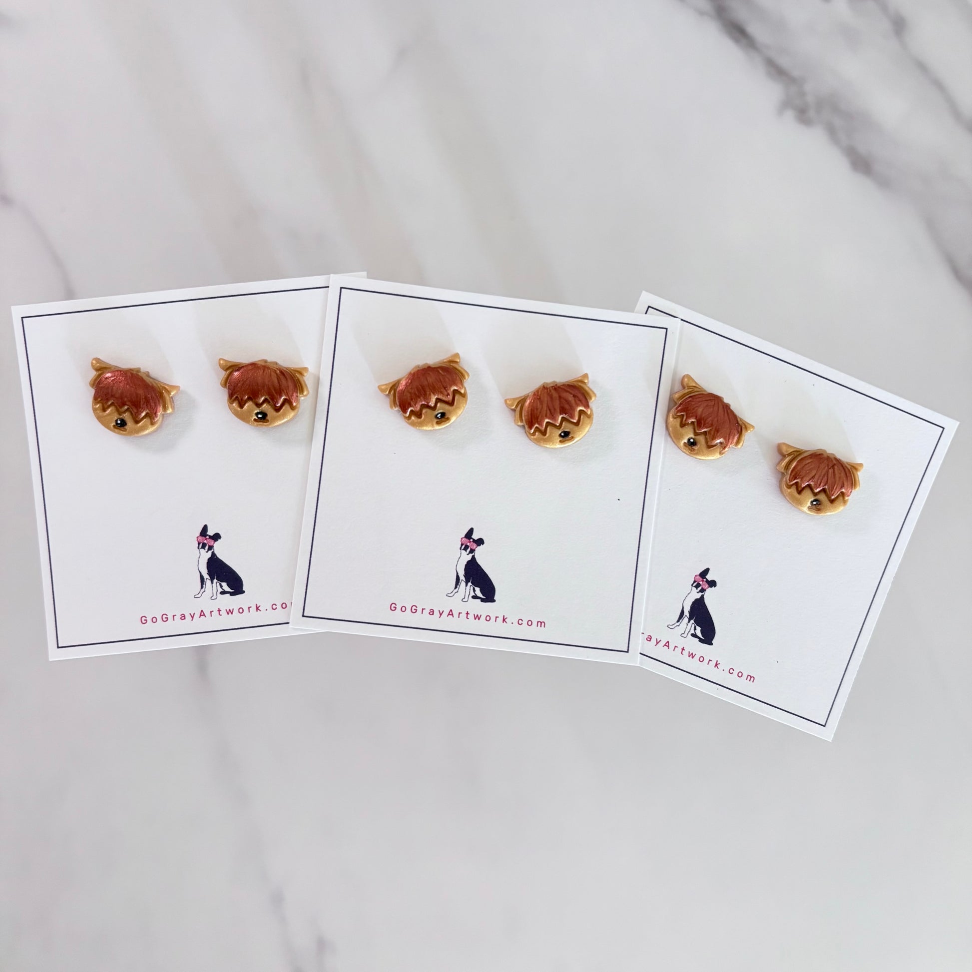 Highland Cow Stud Earrings