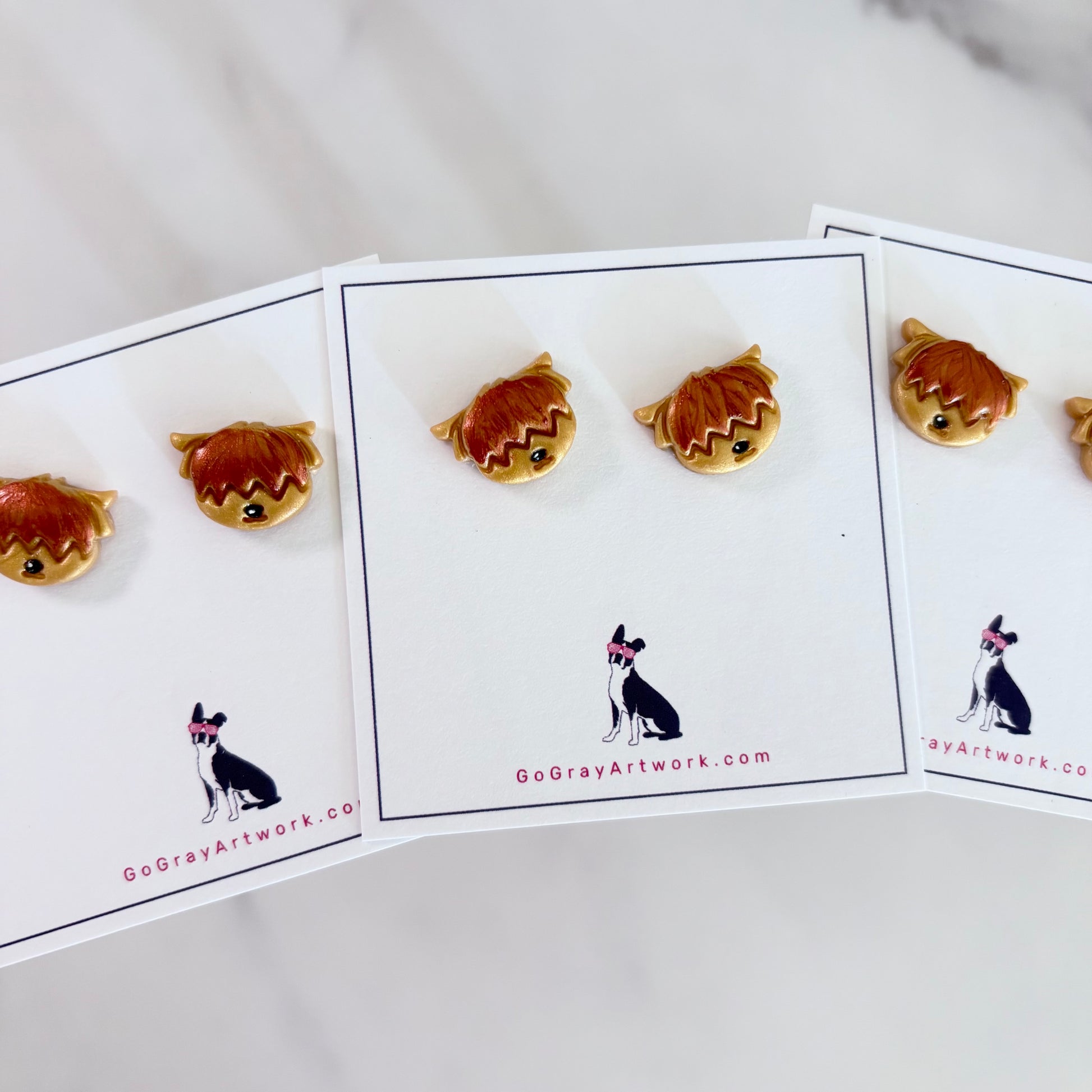 Highland Cow Stud Earrings