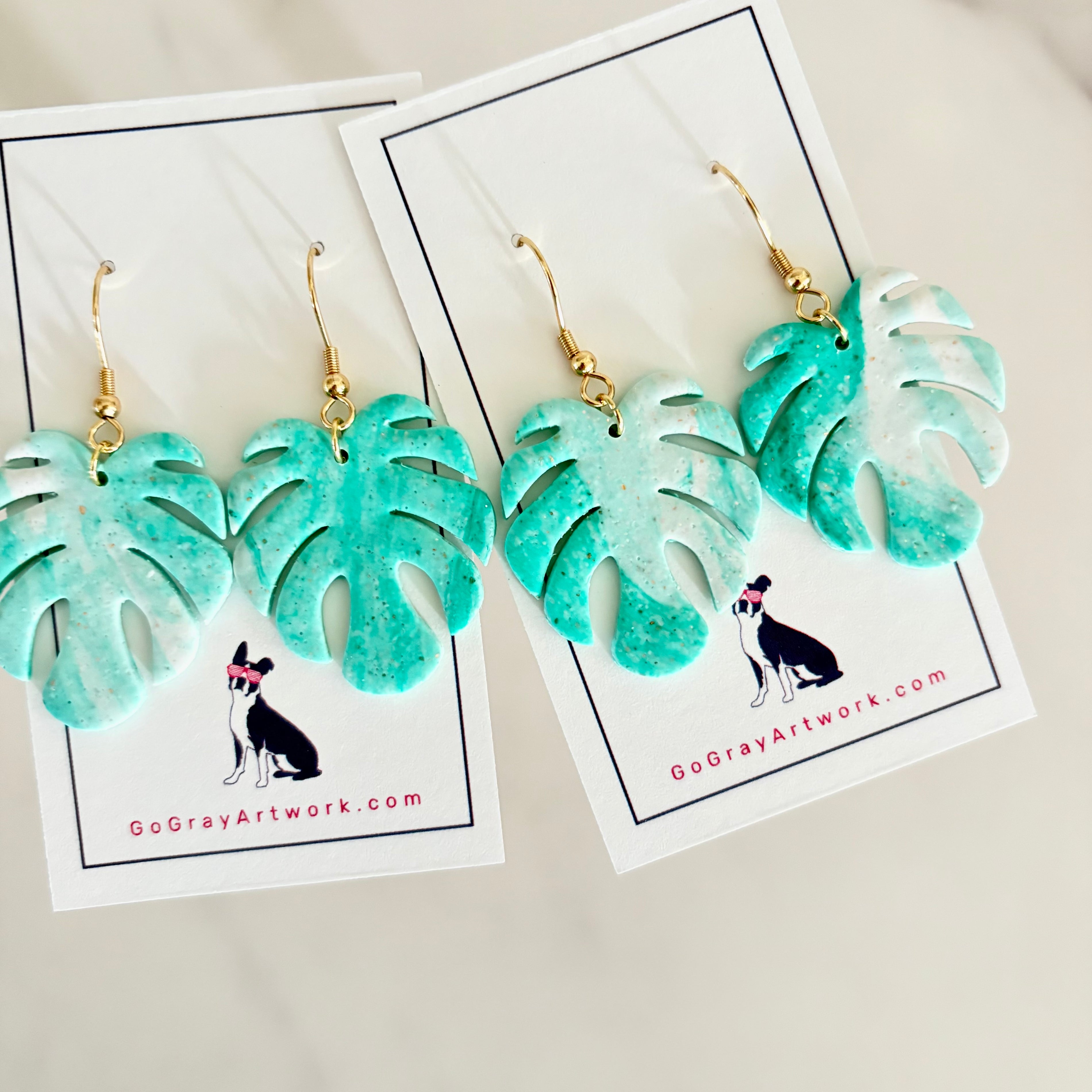 Monstera Leaf Earrings
