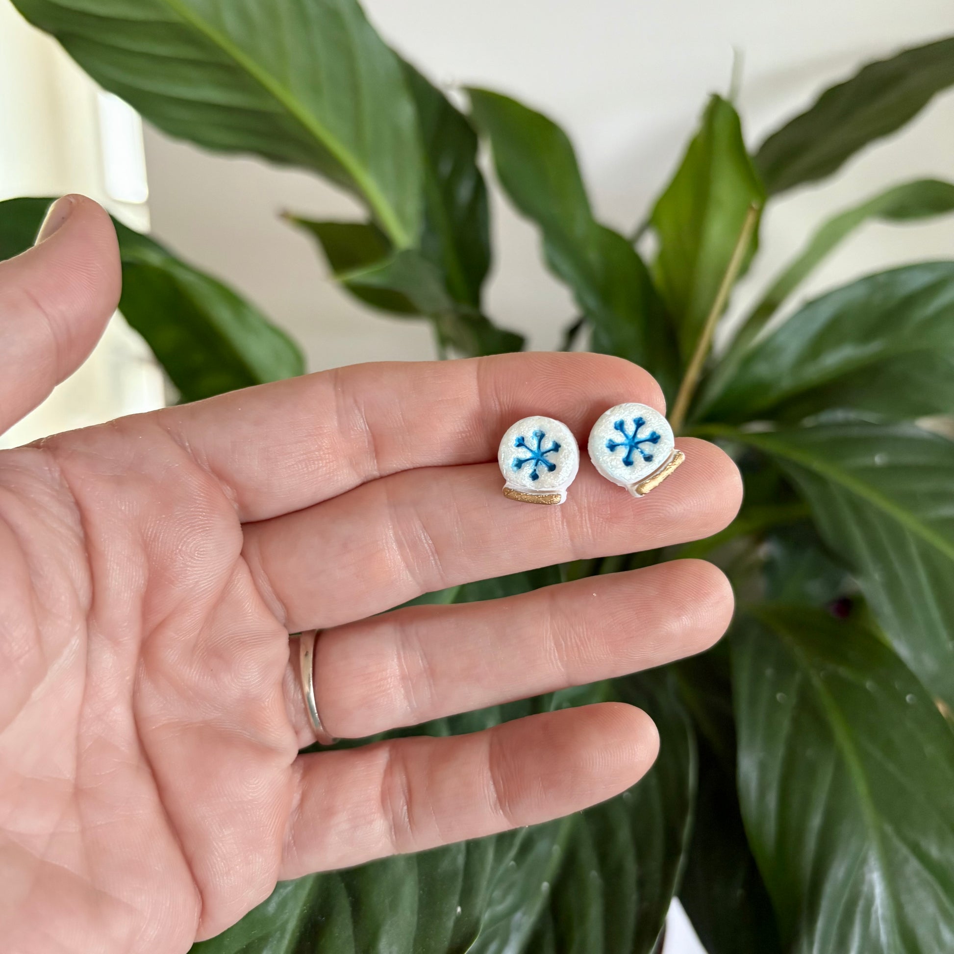 Snow Globe Stud Earrings