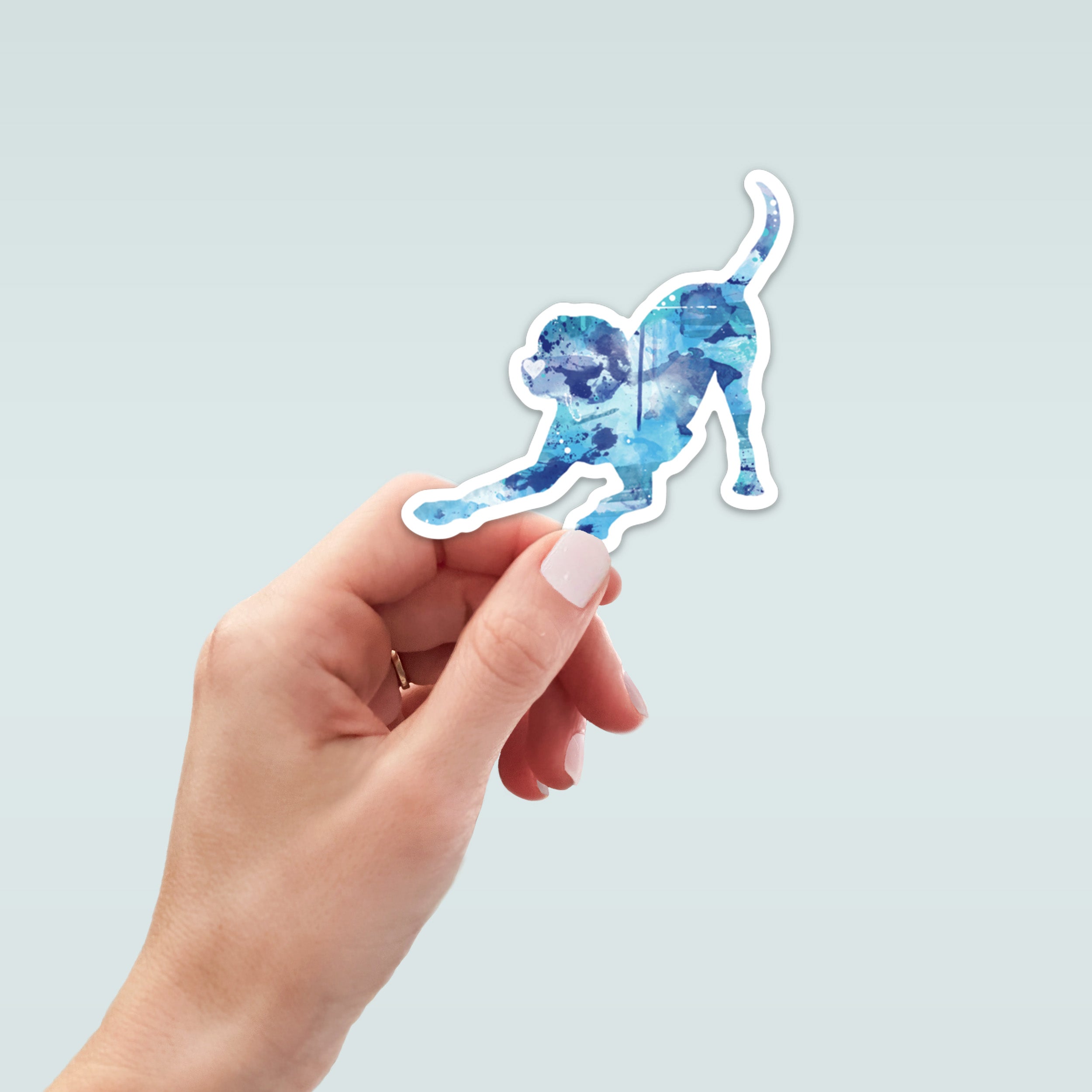 Labrador retriever play bow sticker