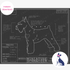 Downloadable miniature schnauzer dog breed blueprint artwork