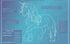 Blueprint of a unicorn poster artwork