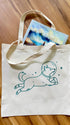 Tote bag with a space dog design